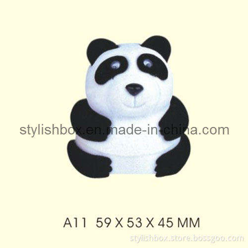 Cute Panda Shape Velvet Jewelry Box (A11)